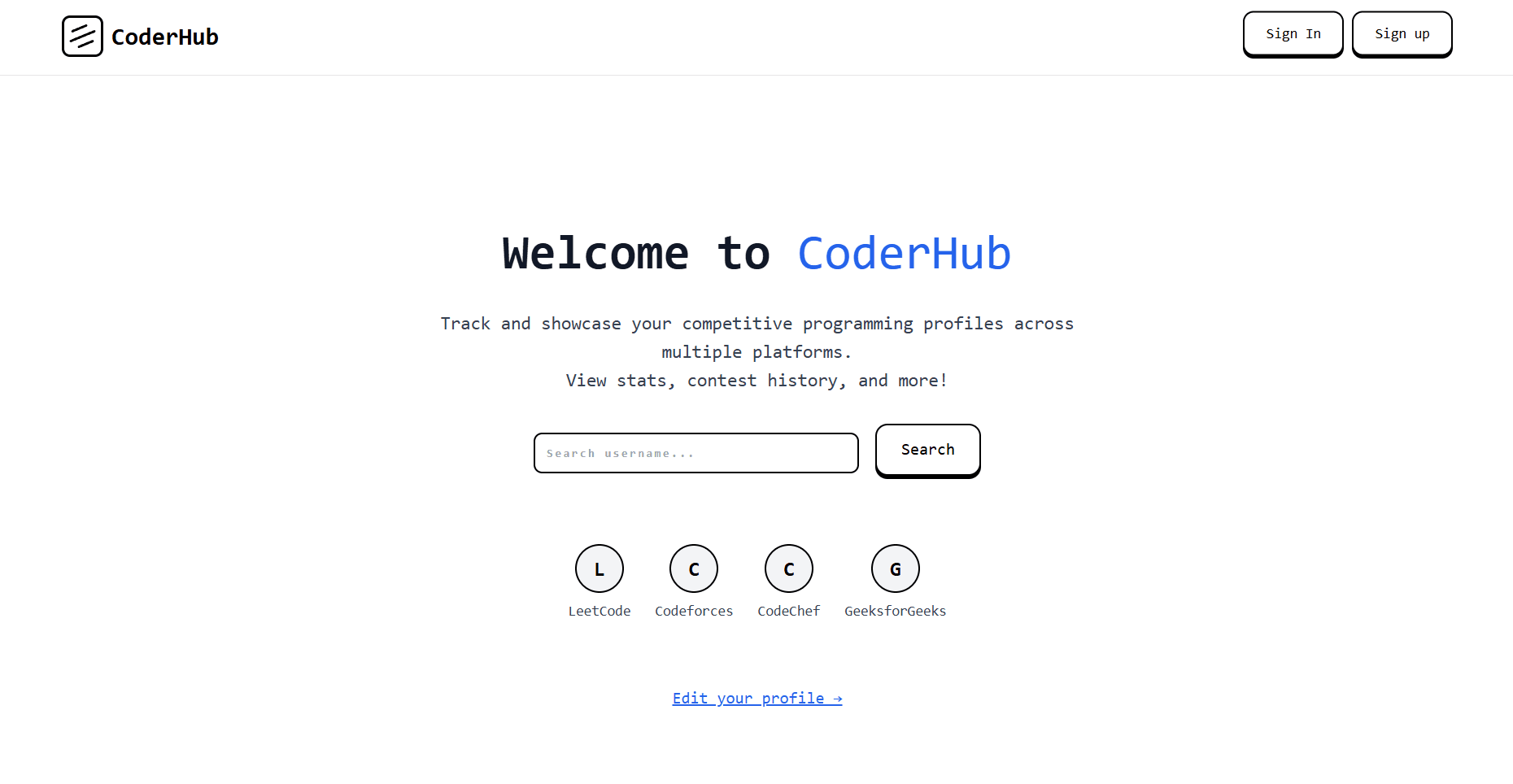 CoderHub website preview